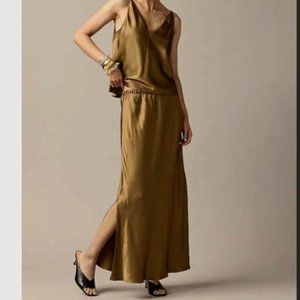 J.CREW COLLECTION NWT $168 Side Slit Pull On Skirt in Luster Crepe Size XS